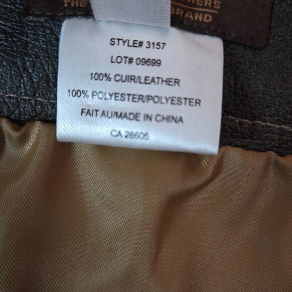 Y2K Brown leather Mini Skirt Size M Belted Zip Front Distressed Lined - Picture 10 of 10